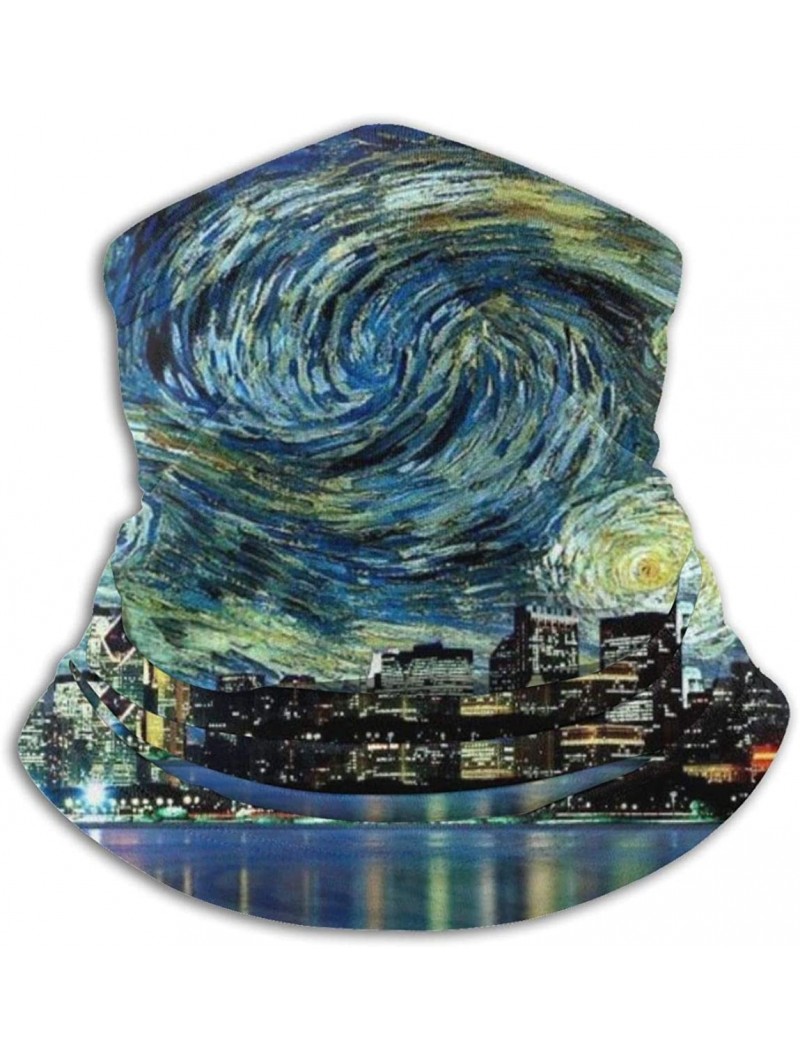 Balaclavas Neck Gaiter Headwear Face Sun Mask Magic Scarf Bandana Balaclava - Van Gogh and American Cith Oil Painting - CB197...