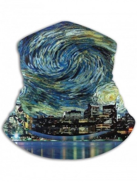 Balaclavas Neck Gaiter Headwear Face Sun Mask Magic Scarf Bandana Balaclava - Van Gogh and American Cith Oil Painting - CB197...