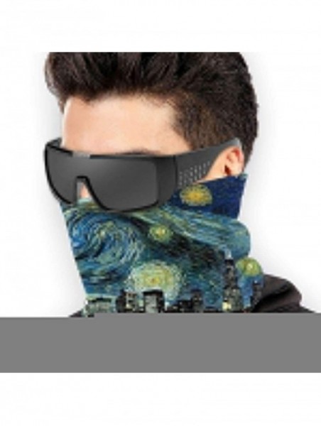 Balaclavas Neck Gaiter Headwear Face Sun Mask Magic Scarf Bandana Balaclava - Van Gogh and American Cith Oil Painting - CB197...