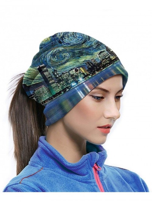 Balaclavas Neck Gaiter Headwear Face Sun Mask Magic Scarf Bandana Balaclava - Van Gogh and American Cith Oil Painting - CB197...