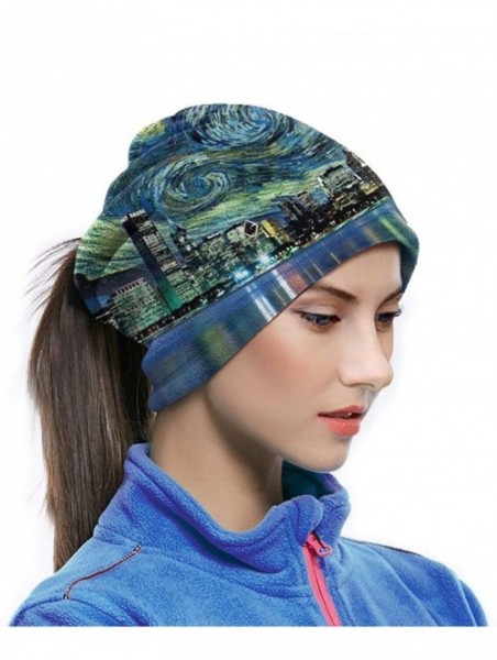 Balaclavas Neck Gaiter Headwear Face Sun Mask Magic Scarf Bandana Balaclava - Van Gogh and American Cith Oil Painting - CB197...