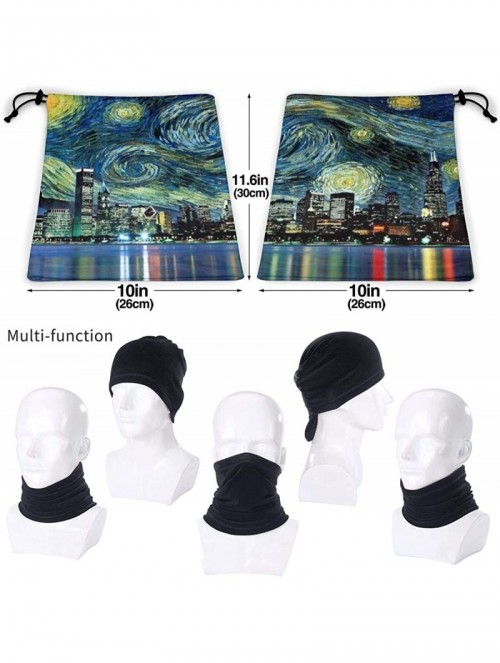 Balaclavas Neck Gaiter Headwear Face Sun Mask Magic Scarf Bandana Balaclava - Van Gogh and American Cith Oil Painting - CB197...