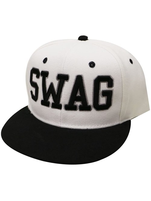 Baseball Caps Swag Snapback Caps - White/Black - CS18DHIX7QM $21.40