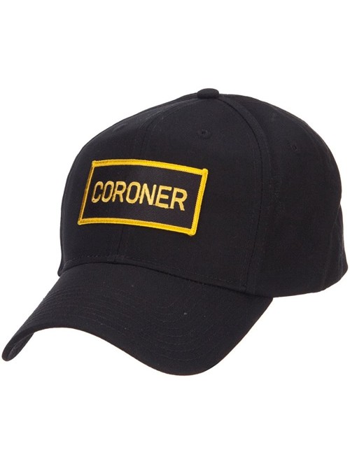 Baseball Caps Coroner Text Law Forces Patched Cap - Black - C4124YMT17T $21.84