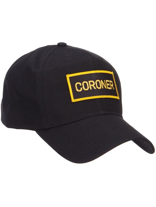 Baseball Caps Coroner Text Law Forces Patched Cap - Black - C4124YMT17T $21.84