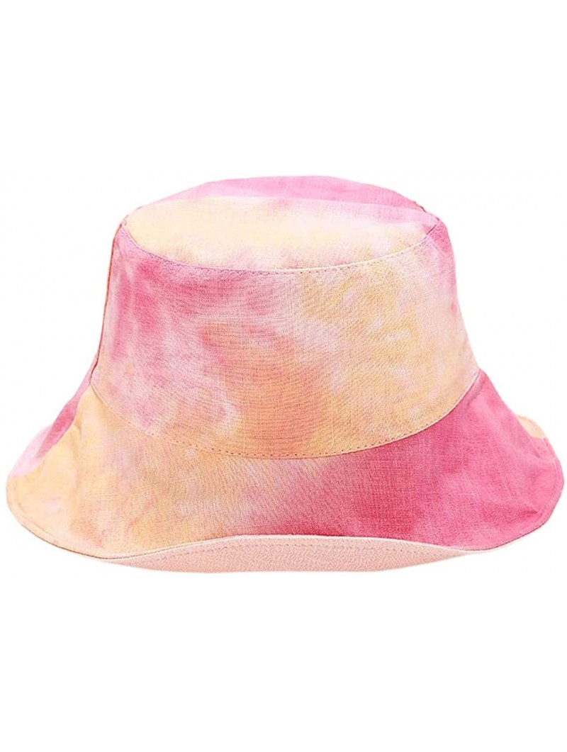 Bucket Hats Women Girls Cotton Leopard Print Reversible Bucket Hat Summer Double Sides Packable Hat for Outdoor Travel - CM19...