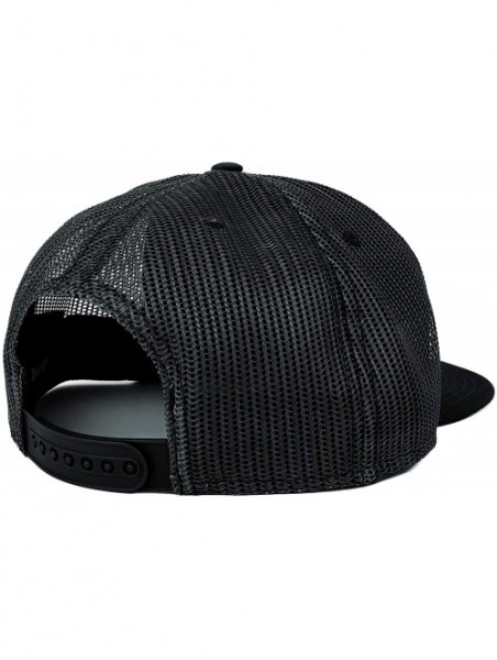 Baseball Caps Oversize XXL Black Grey USA Flag Patch Flatbill Mesh Snapback Cap - Black - CO18LSRRILW $26.12