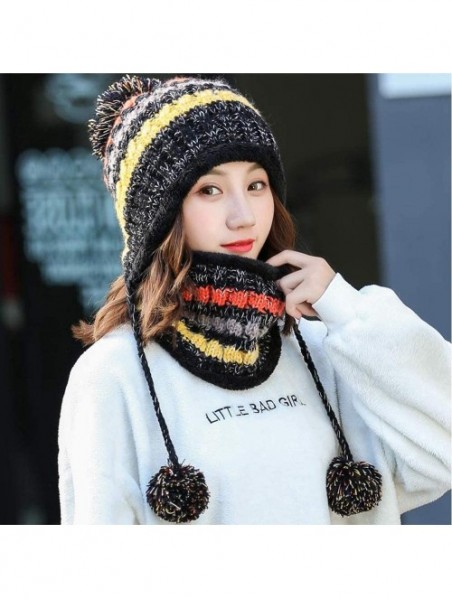 Skullies & Beanies Men Winter Slouchy Beanie Hat Scarf Set Women Lined Thick Knit Skull Cap - 2-blue - CZ18LDZOH74 $12.24