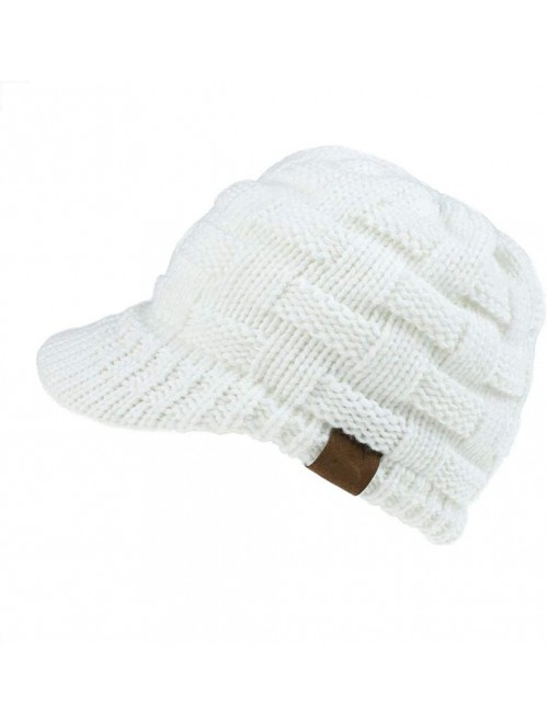 Skullies & Beanies Women Knitted Cap Winter Warm Ponytail Beanie Hats & Caps - White - CP192KMCD5X $18.66