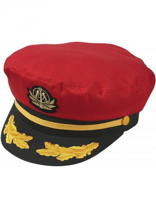 Baseball Caps Original Flag Ship Yacht Cap. One Size Fits Most - Red - C911NK53FSX $29.89