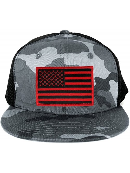 Baseball Caps US American Flag Embroidered Patch Adjustable Urban Camo Trucker Cap - UUB - Black Red Patch - CB12N4QSZNT $18.20