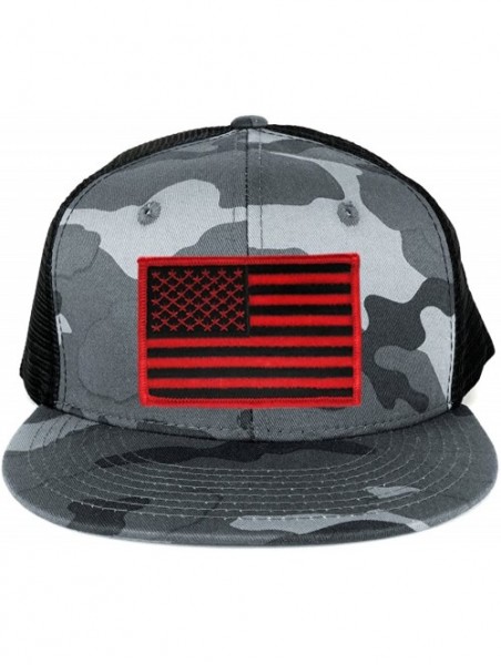 Baseball Caps US American Flag Embroidered Patch Adjustable Urban Camo Trucker Cap - UUB - Black Red Patch - CB12N4QSZNT $18.20