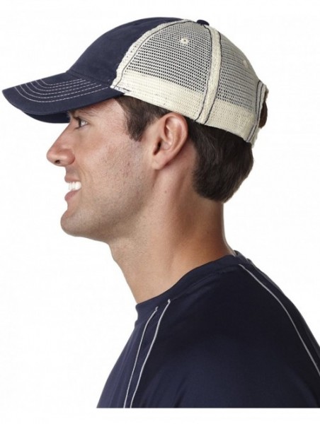 Baseball Caps Brushed Trucker Cap - Navy/ Stone - CM12FL4ZJAV $7.53