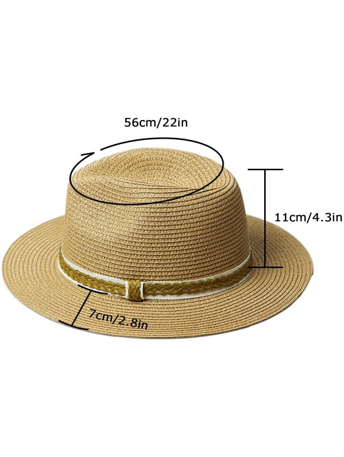 Sun Hats Womens Sun Straw Panama Hat - Foldable Floppy Wide Brim Hat Beach Cap UPF50 - Brown - CT18UXC8EUD $18.86