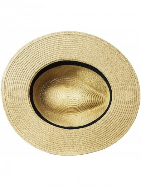 Sun Hats Womens Sun Straw Panama Hat - Foldable Floppy Wide Brim Hat Beach Cap UPF50 - Brown - CT18UXC8EUD $18.86