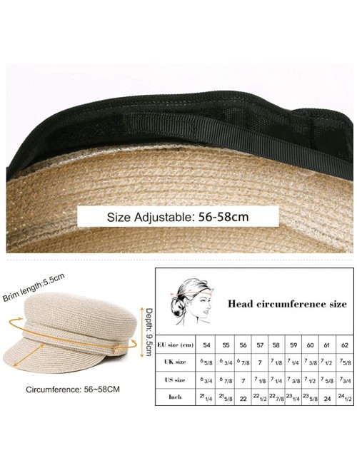 Newsboy Caps Womens Straw Visor Beret Newsboy Fashion Cap UV Sunhat Crushable - Navy99703 - CO18O52HGZN $21.07