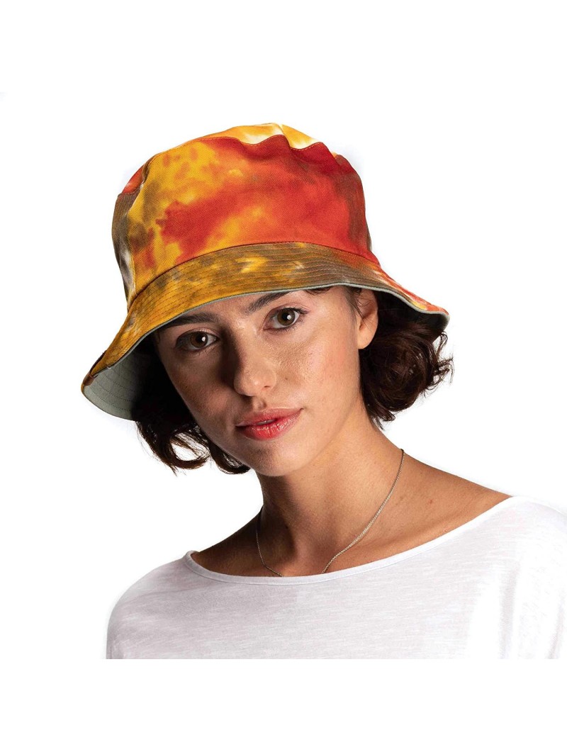 Bucket Hats Exclusives Galaxy Bucket Hat Cotton Reversible Tie Dyed Boonie Cap(ST-2176) - Mustard - CI18RD4ZZRM $17.96