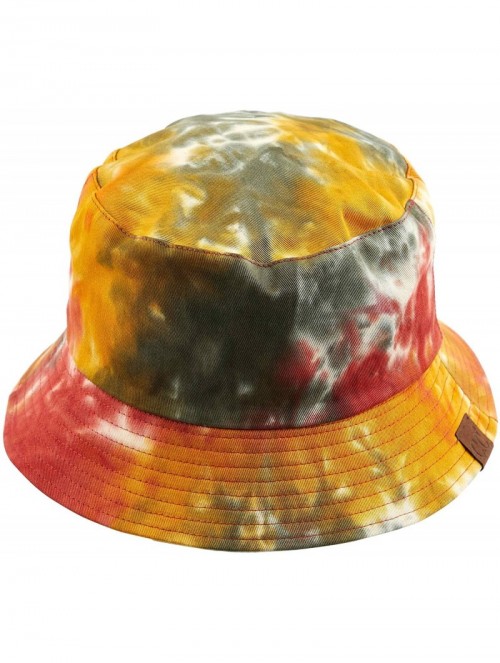 Bucket Hats Exclusives Galaxy Bucket Hat Cotton Reversible Tie Dyed Boonie Cap(ST-2176) - Mustard - CI18RD4ZZRM $17.96