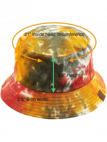 Bucket Hats Exclusives Galaxy Bucket Hat Cotton Reversible Tie Dyed Boonie Cap(ST-2176) - Mustard - CI18RD4ZZRM $17.96