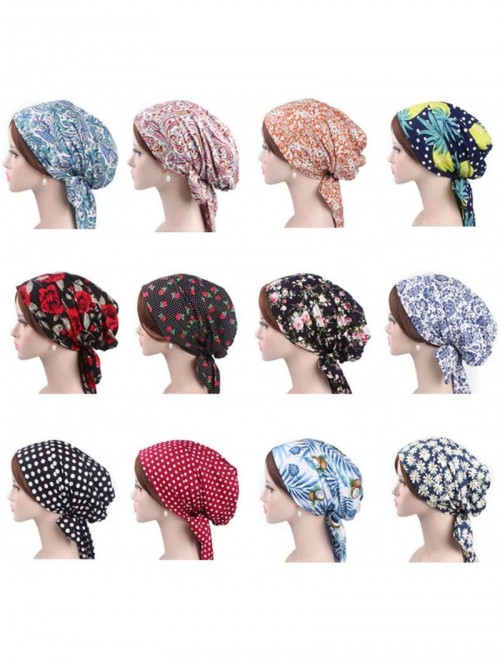 Skullies & Beanies Chemo Headwear Cancer Cap for Women Sleep Headscarf Bonnet Headwrap - 9 - CT18RS48L3I $16.90