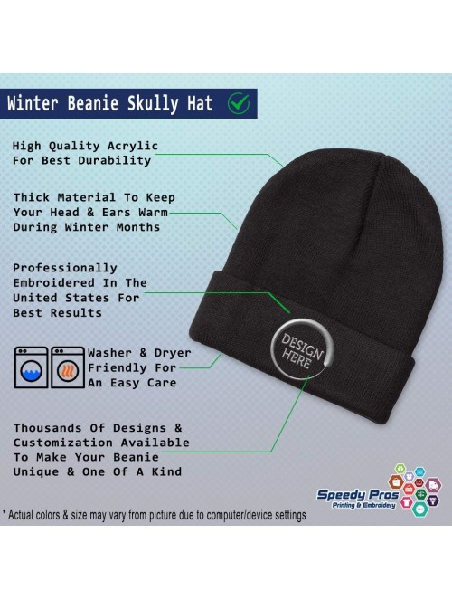 Skullies & Beanies Custom Beanie for Men & Women Shamrock Embroidery Acrylic Skull Cap Hat - Black - CP18ZS3RNW3 $22.76