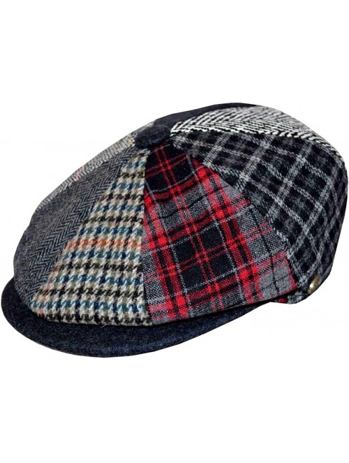 Newsboy Caps Men's Patchwork Plaid Apple Wool Cap Newsboy Cabbie Golf Hat Multi Color - CS18NH5HTDD $30.86