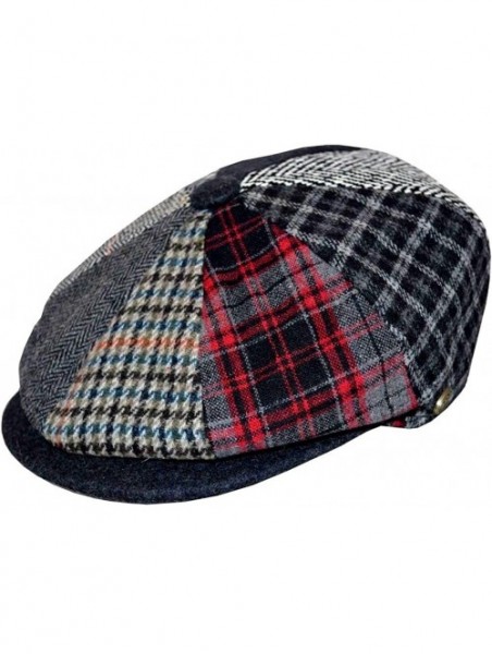 Newsboy Caps Men's Patchwork Plaid Apple Wool Cap Newsboy Cabbie Golf Hat Multi Color - CS18NH5HTDD $30.86