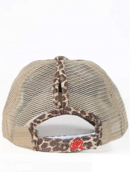 Baseball Caps High Ponytail Bun Trucker Mesh Vented Baseball Hat Cap - Country Yall Cheetah Leopard Brown - CC18IRXWX2I $19.16