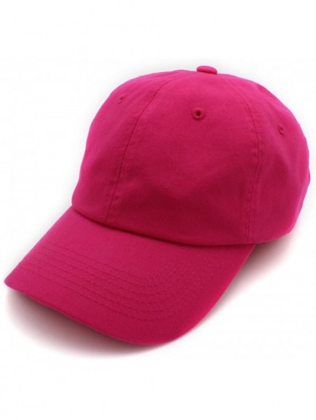 Baseball Caps Baseball Cap Men Women-Cotton Dad Hat Plain - Hot Pink - CB12N1SPP38 $14.70