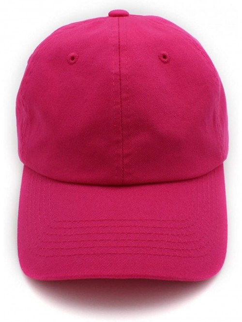 Baseball Caps Baseball Cap Men Women-Cotton Dad Hat Plain - Hot Pink - CB12N1SPP38 $14.70