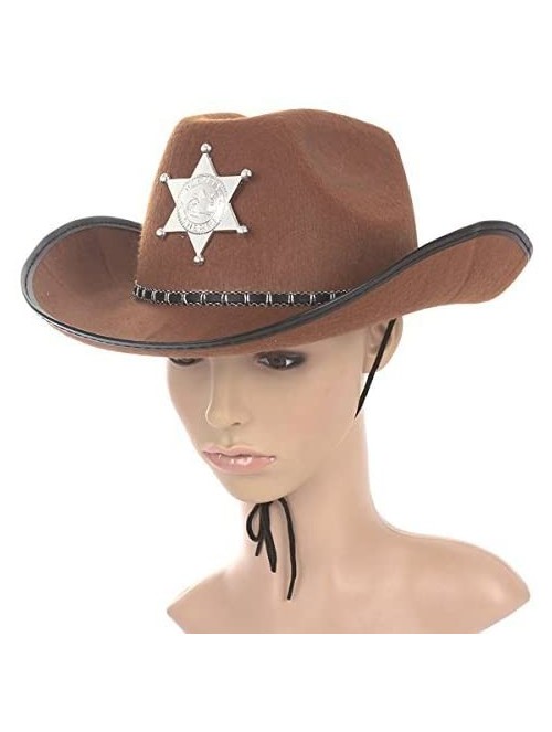 Cowboy Hats Cowboy Western Wild Hat Fancy Dress Halloween Party Costume Props Gift Brown - CS12JUES7B7 $17.32