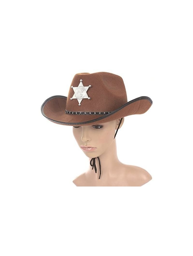 Cowboy Hats Cowboy Western Wild Hat Fancy Dress Halloween Party Costume Props Gift Brown - CS12JUES7B7 $17.32