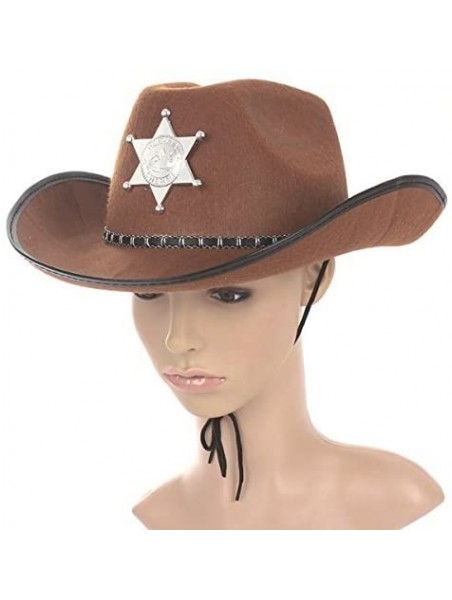 Cowboy Hats Cowboy Western Wild Hat Fancy Dress Halloween Party Costume Props Gift Brown - CS12JUES7B7 $17.32