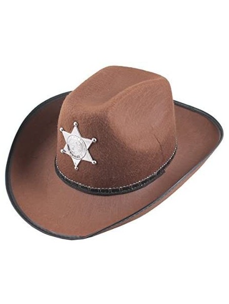 Cowboy Hats Cowboy Western Wild Hat Fancy Dress Halloween Party Costume Props Gift Brown - CS12JUES7B7 $17.32