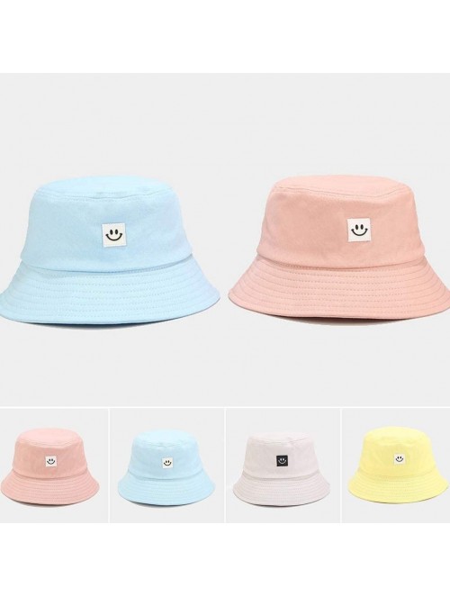 Bucket Hats Unise Hat Summer Travel Bucket Beach Sun Hat Smile Face Visor - Beige - CJ1945RSWHN $14.38