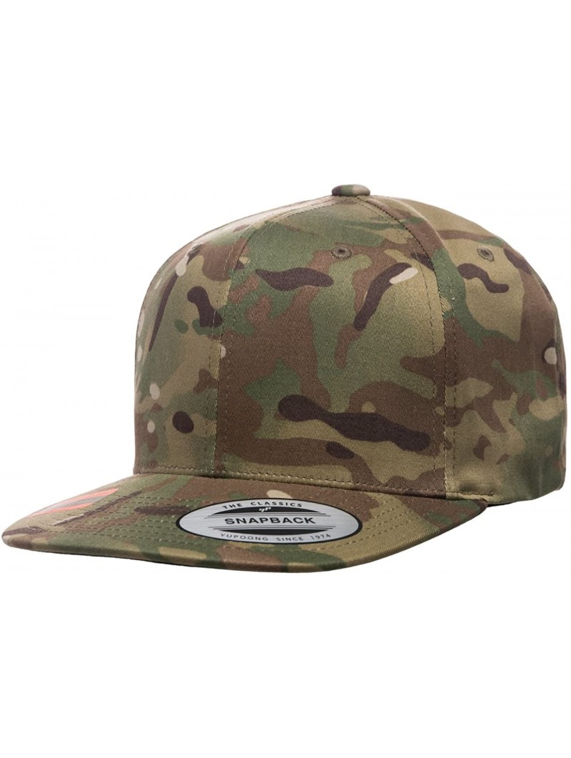 Baseball Caps Yupoong Premium Classic Snapback Hat - Flat Brim- Adjustable Ballcap w/Hat Liner - Multicam - CC18GYAE430 $19.46