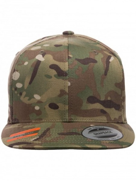 Baseball Caps Yupoong Premium Classic Snapback Hat - Flat Brim- Adjustable Ballcap w/Hat Liner - Multicam - CC18GYAE430 $19.46