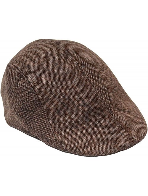 Newsboy Caps Men's Cotton Flat Ivy Gatsby Newsboy Driving Hat Cap - Coffee - CU18L526URH $13.72