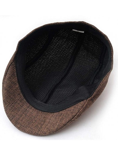 Newsboy Caps Men's Cotton Flat Ivy Gatsby Newsboy Driving Hat Cap - Coffee - CU18L526URH $13.72