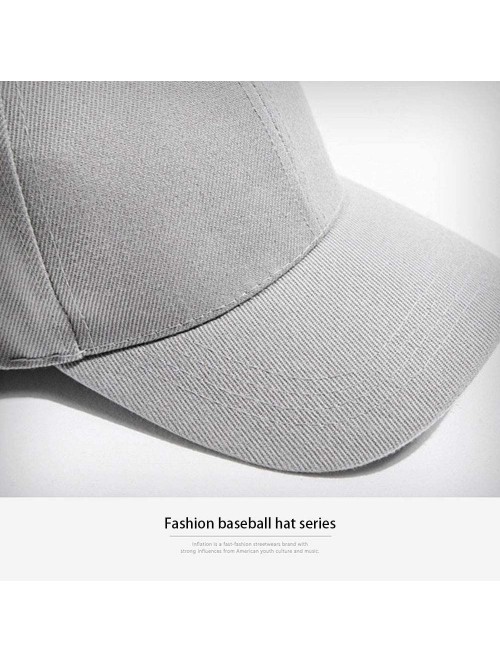 Baseball Caps Leisure Outdoor Top Level Baseball Cap Men Women - Classic Adjustable Plain Hat - Grey 2 Pieces - CS193IRLEIO $...