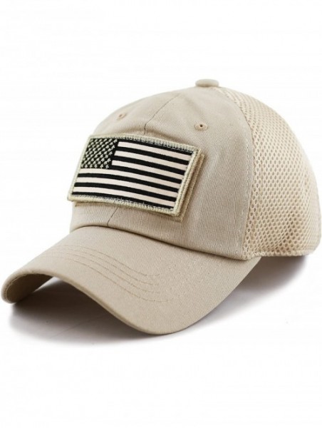 Baseball Caps Cotton & Pigment Low Profile Tactical Operator USA Flag Patch Military Army Cap - Usa- Khaki - CL183G39M0A $14.32