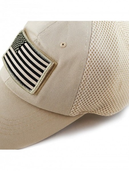 Baseball Caps Cotton & Pigment Low Profile Tactical Operator USA Flag Patch Military Army Cap - Usa- Khaki - CL183G39M0A $14.32