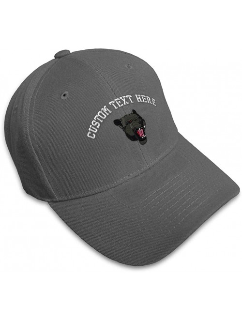 Baseball Caps Custom Baseball Cap Panther Head Embroidery Acrylic Dad Hats for Men & Women - Dark Grey - CQ18SG2XD8L $22.62