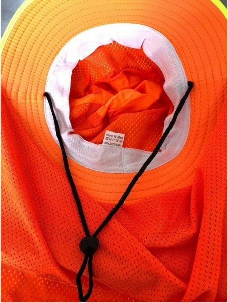 Sun Hats Men High Visibility Reflective Sun Hat with Neck Flap Wide Brim Boonie Hat Bucket Cap - 1pc Neon Orange - CF18WHN3EK...