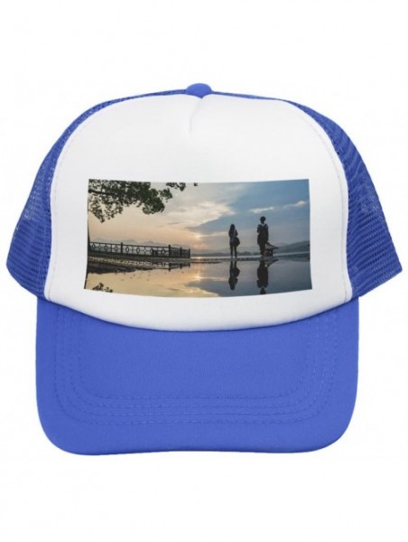 Baseball Caps Personalized Unisex Mesh Baseball Cap Custom Your Own Design Logo Text Photo Hat - Blue 2 - CJ1825GS64Y $14.45