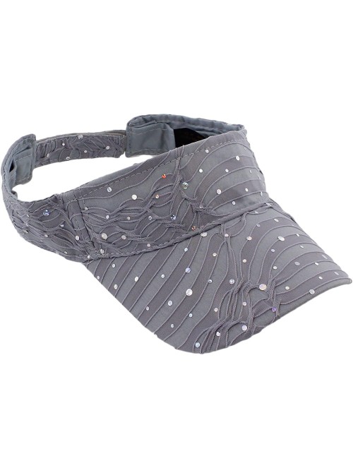 Visors Women's Glitter Sequin Visor Hat - Silver - CR118Q5G3D1 $13.96