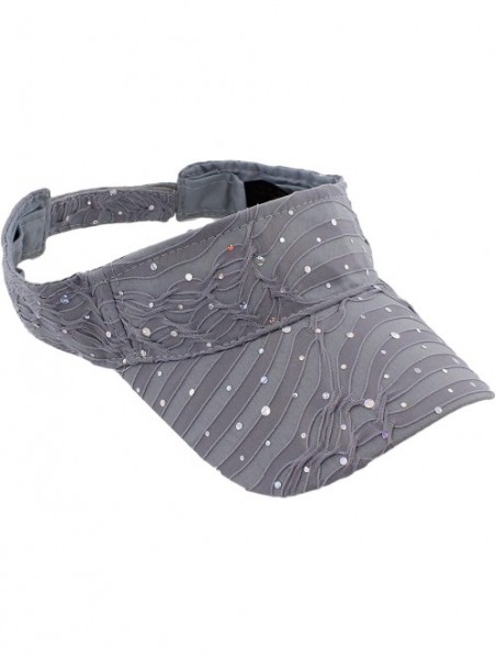 Visors Women's Glitter Sequin Visor Hat - Silver - CR118Q5G3D1 $13.96