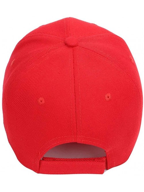 Baseball Caps Women Men Baseball Cap Letter Embroidered Casual Adjustable Sun Hat Baseball Caps - Red - CB19629K0SL $26.82