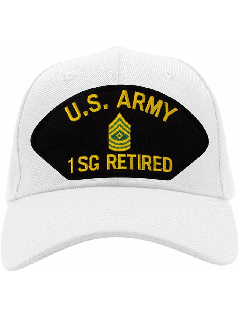 Baseball Caps US Army First Sergeant (1SG) Retired Hat/Ballcap Adjustable One Size Fits Most - White - CK18T7T4E7Z $33.27