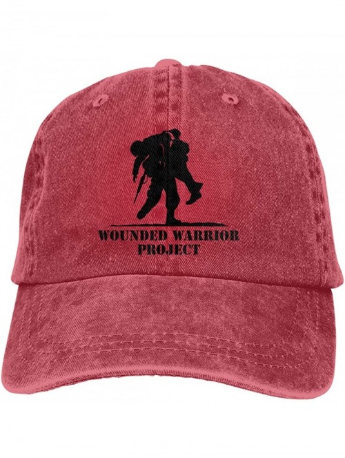 Baseball Caps Mens&Womens Unisex Wounded Warrior Project Casual Style Pigment Dyed Baseball Caps - Red - CL1952UE0WH $18.58